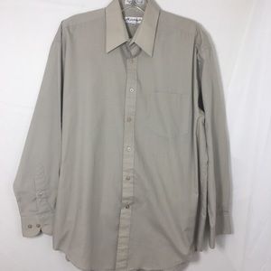 Apostrophe L/S Dress shirt in cream and 15.5